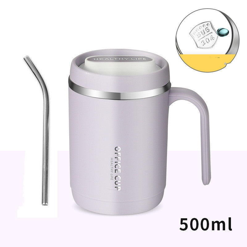 Double Insulated 304 Stainless Steel Liner Mug with Straw