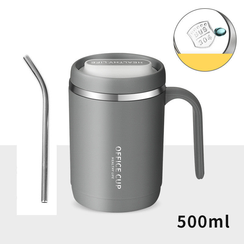 Double Insulated 304 Stainless Steel Liner Mug with Straw