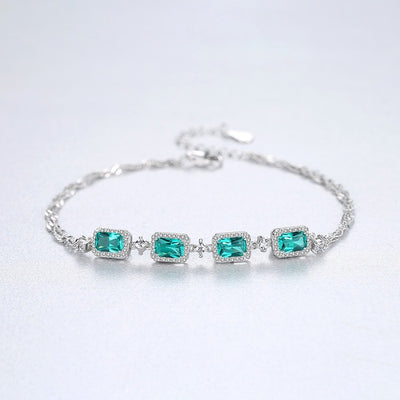 S925 silver fashion emerald ladies bracelet jewelry