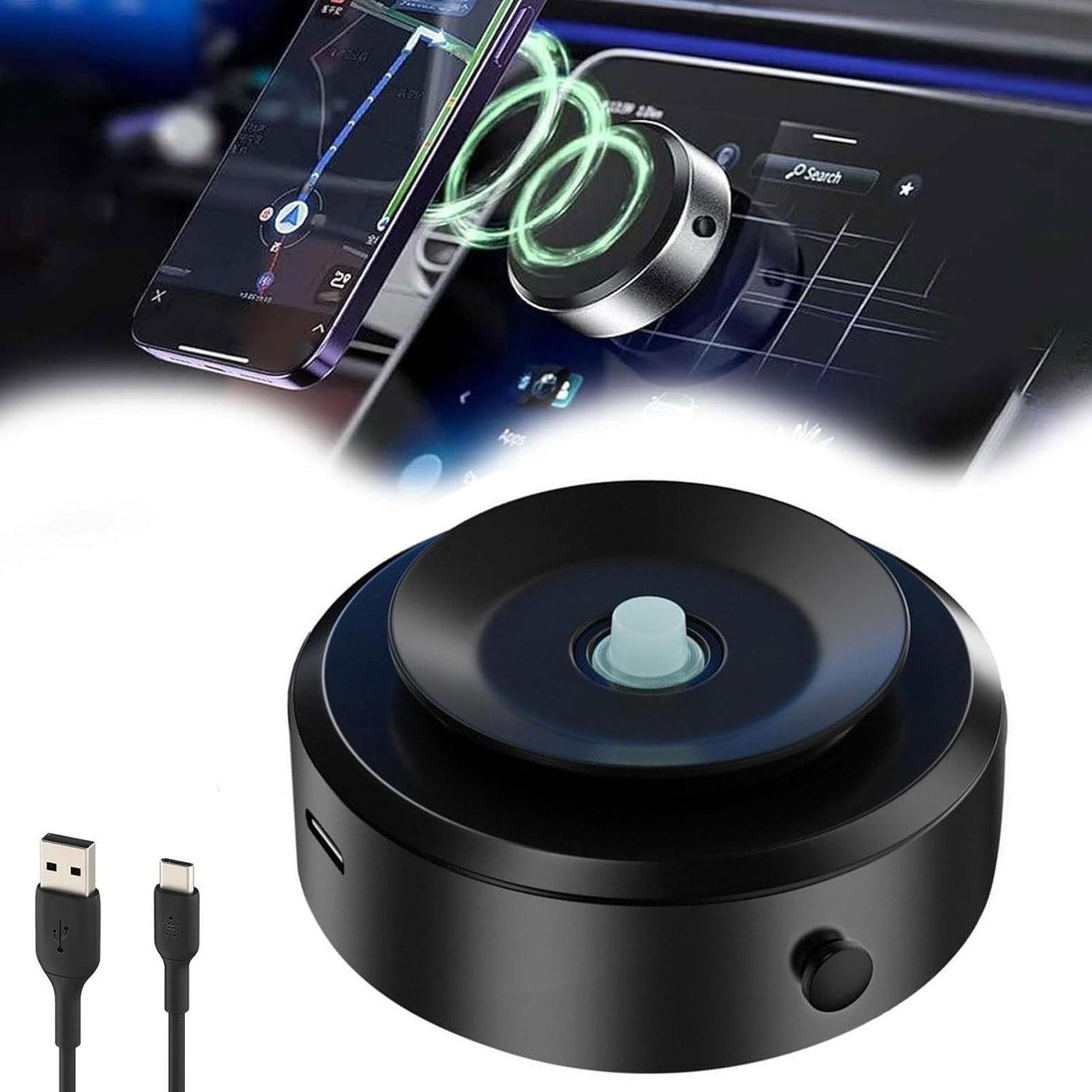 Intelligent Double-Sided Car phone Mount with Magnetic Vacuum Adsorption