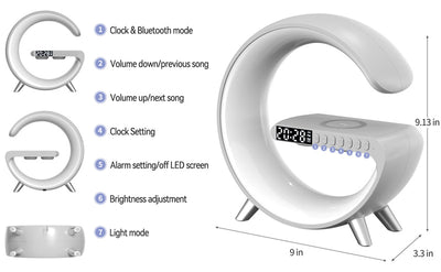 2024   LED Lamp, Bluetooth Speaker, Wireless Charger